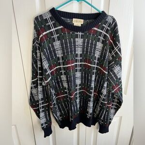 Vintage St John's Bay Sweater Men's Large Knit Textured Crewneck Grandpa‎ Cosby